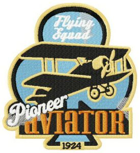 Pioneer aviator embroidery design