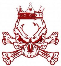 Royal skull embroidery design