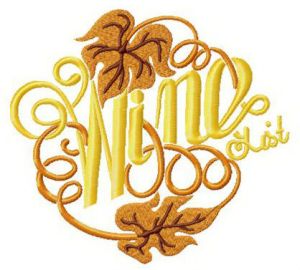 Wine list embroidery design
