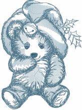 Bear toy for Christmas embroidery design