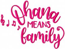 Ohana means family embroidery design