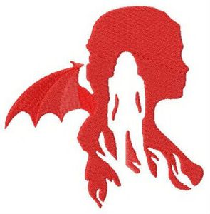 Daenerys Targaryen silhouette embroidery design
