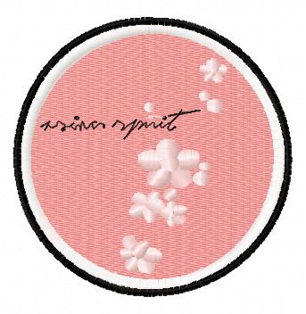 Flower badge machine embroidery design