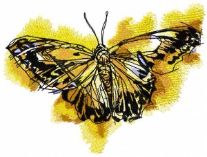Monarch butterfly sketch embroidery design