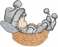 Winter elf embroidery design