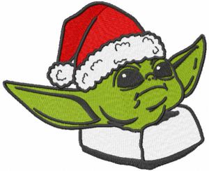 Yoda Santa embroidery design