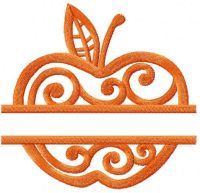Orange apple free embroidery design
