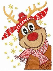 Stylish deer embroidery design