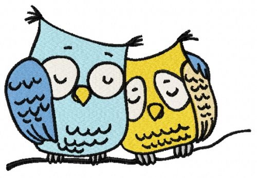 Sleepy owls 2 machine embroidery design