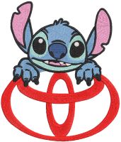 Stitch Toyota logo embroidery design