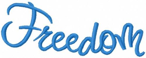 Freedom word free embroidery design