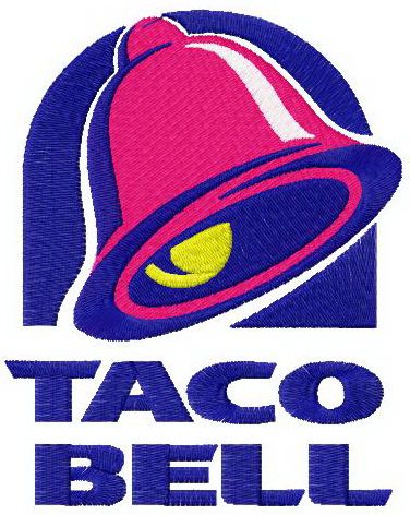 Taco Bell logo machine embroidery design