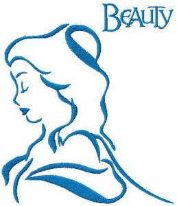Beauty sketch embroidery design