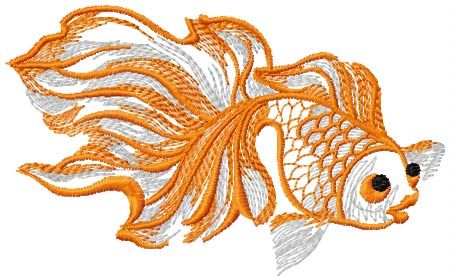 Gold fish free embroidery design