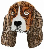 Muzzle of Spaniel embroidery design