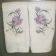 Big swirl iris design embroidered on towel