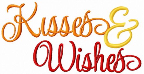 Kisses and Wishes machine embroidery design