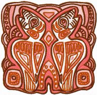 Two small birds embroidery design