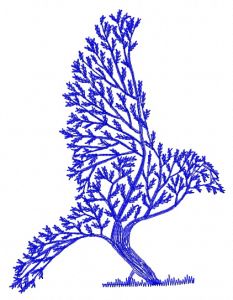 Tree bird embroidery design