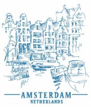 Amsterdam Netherlands 5 embroidery design