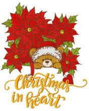 Christmas in heart embroidery design