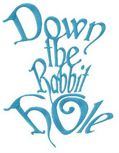Down the rabbit hole machine embroidery design