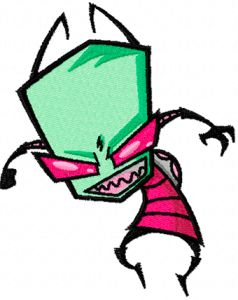 Invader Zim Angry embroidery design