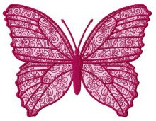 Blooming butterfly embroidery design