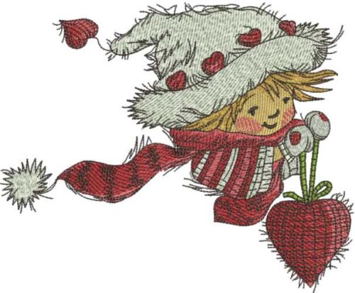 Christmas heart embroidery design