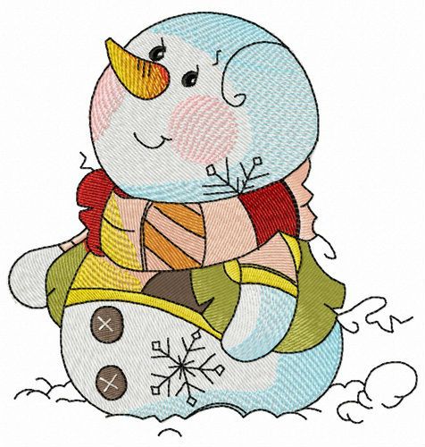 Snowman's dreams machine embroidery design