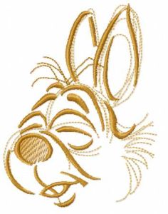Cute bunny muzzle embroidery design