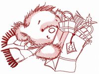 Shopping before Christmas 4 embroidery design