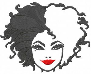 Cruella smiling embroidery design