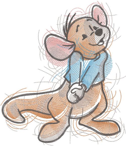 Loving kanga art sketch embroidery design