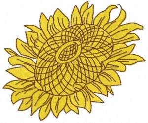 Yellow sunflower  embroidery design