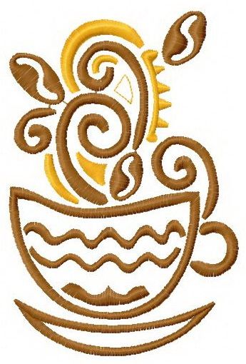 Coffee cup 13 machine embroidery design