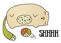 Cat is sleeping embroidery design