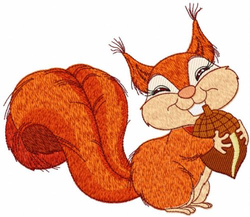 Squirrel with nuts free embroidery design