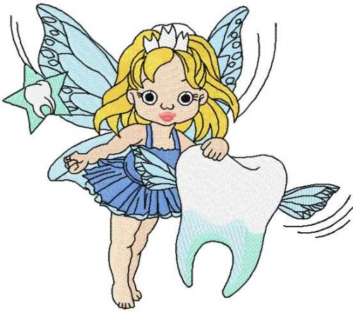 Tooth fairy embroidery design 3