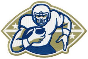 American football player 6 embroidery design