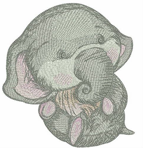 Newborn elephant machine embroidery design