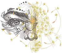 Looking through the dandelion embroidery design