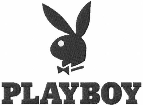 Playboy logo embroidery design