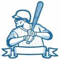 Baseball player 15 embroidery design