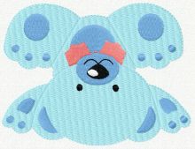 Upside down bear embroidery design