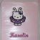 Girlish towel with Hello Kitty embroidered on it