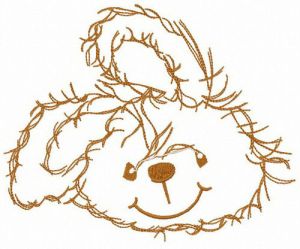 Smiling bunny embroidery design