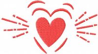 Pink heart free embroidery design