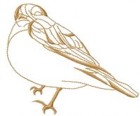 Desenho de bordado grátis pássaro pardal 2