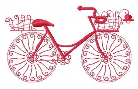 Bicycle 6 machine embroidery design